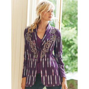 Soft Surroundings Ikat Topkapi Embellished Jacket 3X